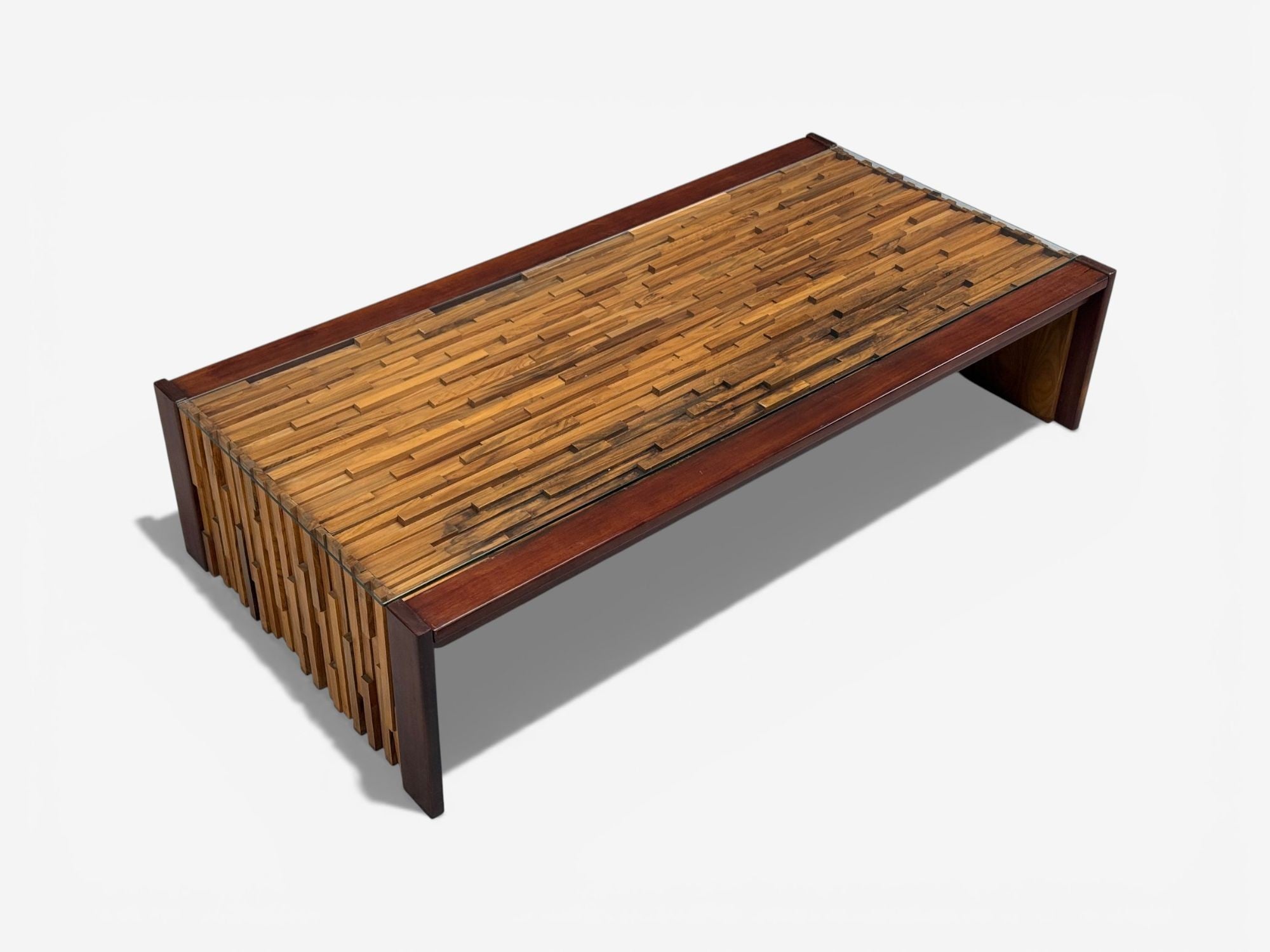 Percival Lafer, Coffee Table, Rosewood, Mixed Wood, Glass, Brazil, 1970s