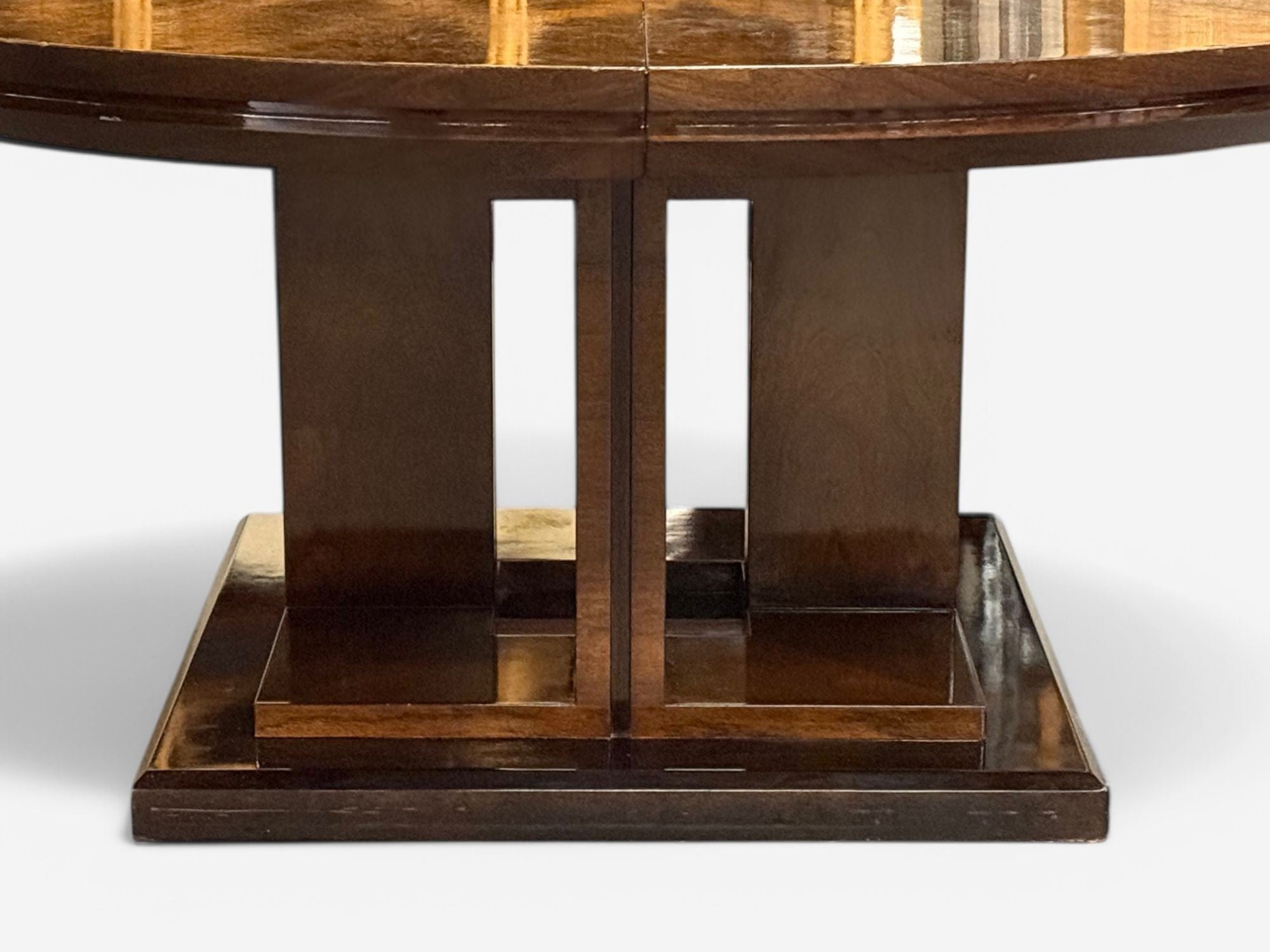 Art Deco Style, Sunburst Mahogany, Lacquer, Dining Table, Center Table, 20th C.