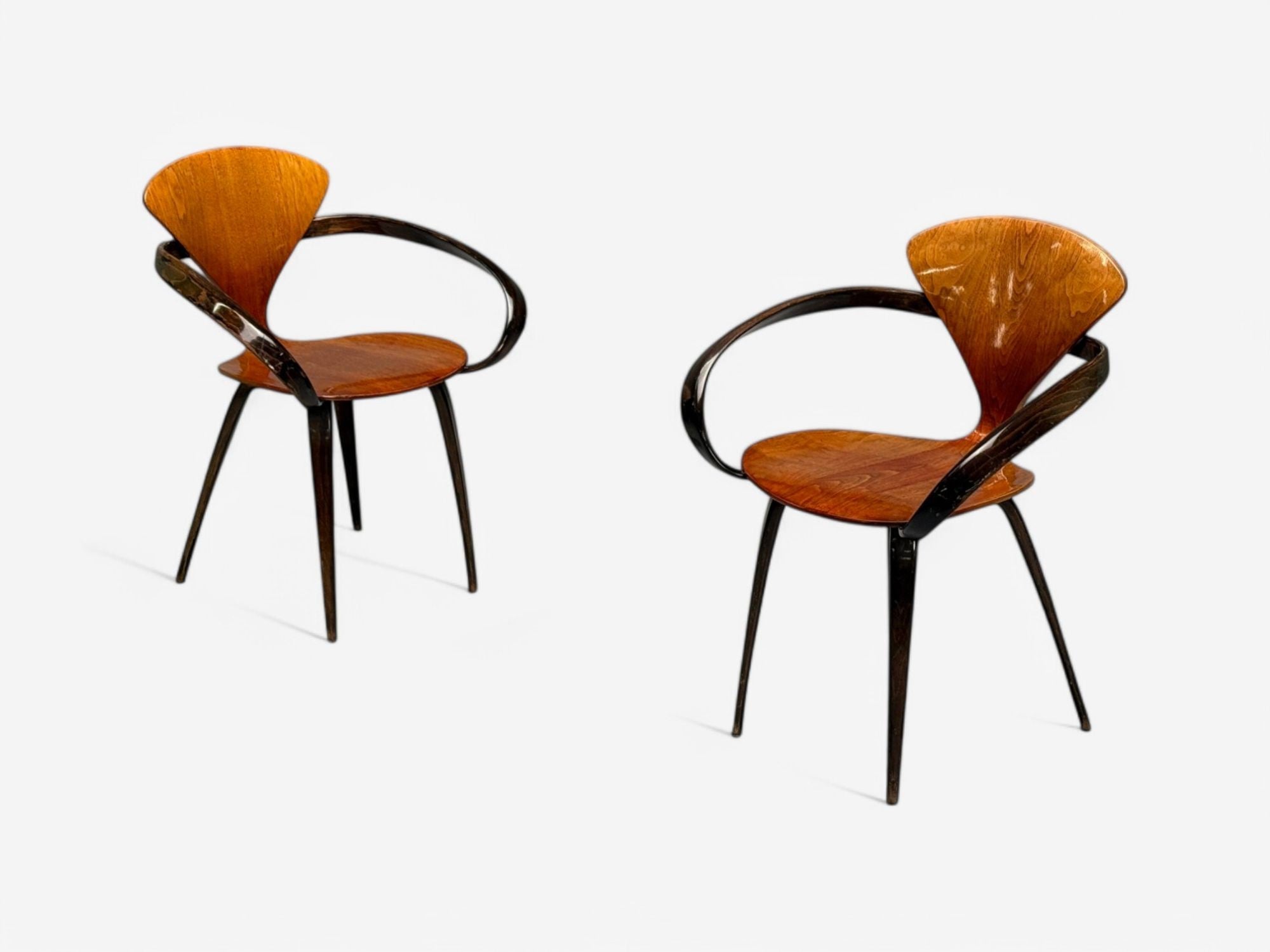 Norman Cherner, Plycraft, Mid-Century Modern, Pretzel Dining Chairs, USA, 1960s