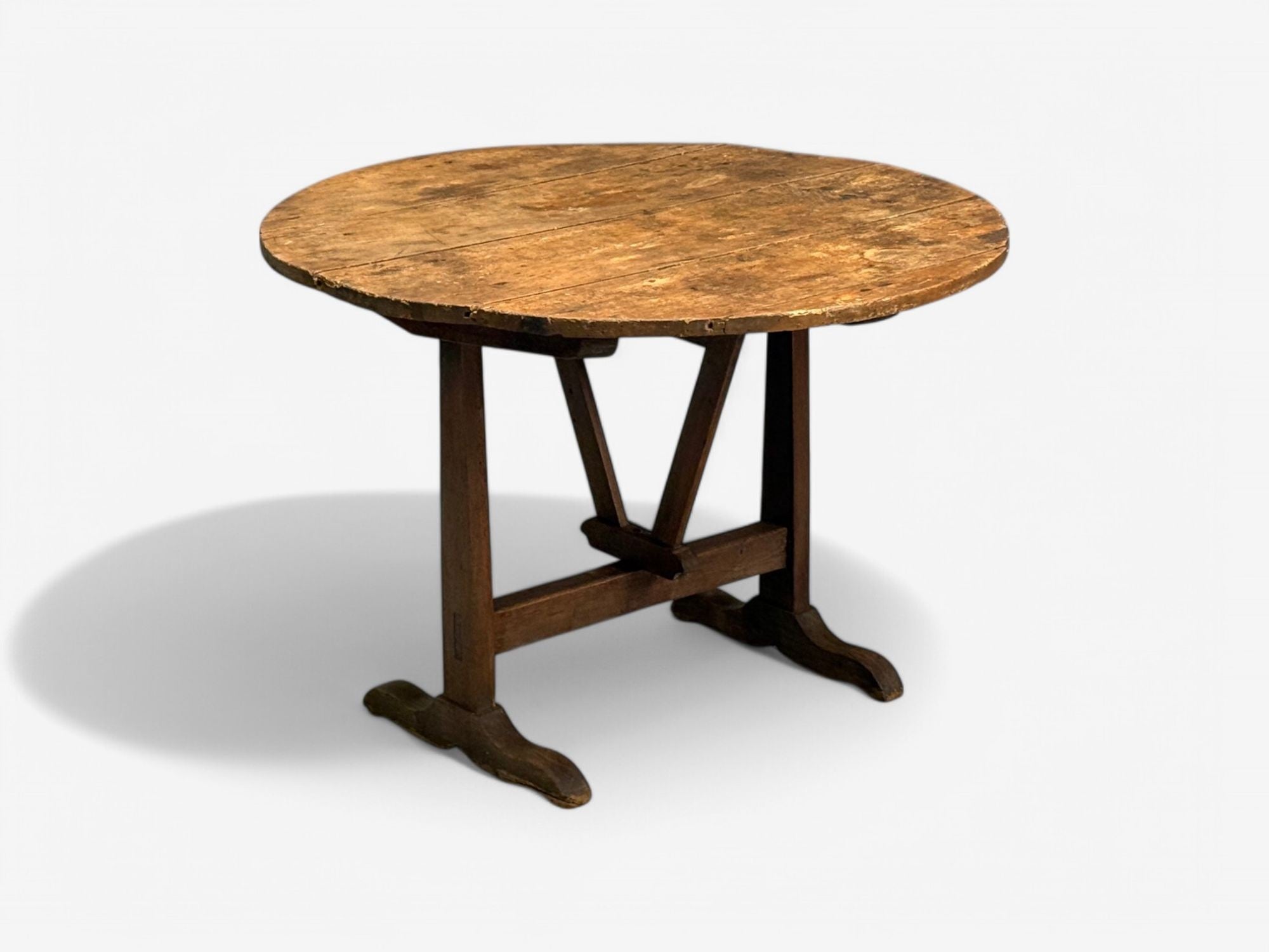 French Provincial, Wood, Wine Tasting Center Table, France, 19th C.