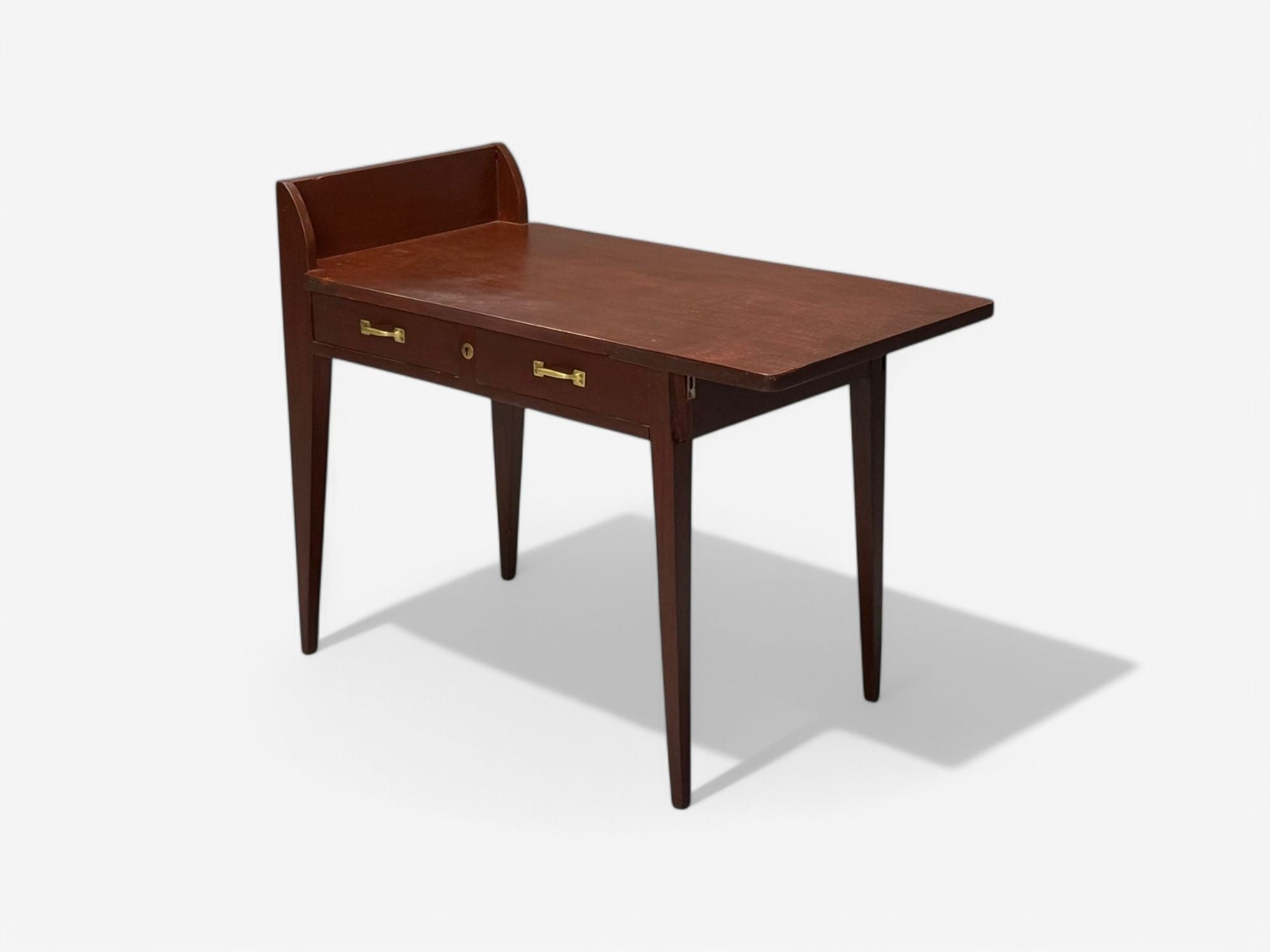 Eugene Printz, French Art Deco, Mahogany, Rare Asymmetric Desk, France, c. 1925