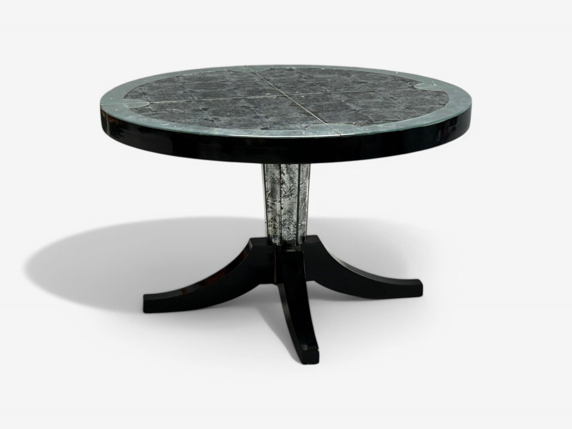 Maison Jansen Style, Hollywood Regency, Eglomise Mirror, Center Table, 20th C
