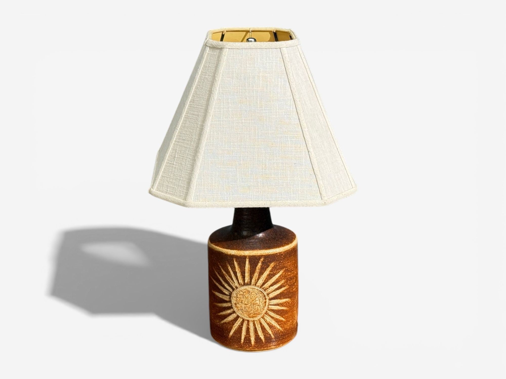 Søholm Stentøj, Table Lamp, Brown Glazed Stoneware, Denmark, 1960s