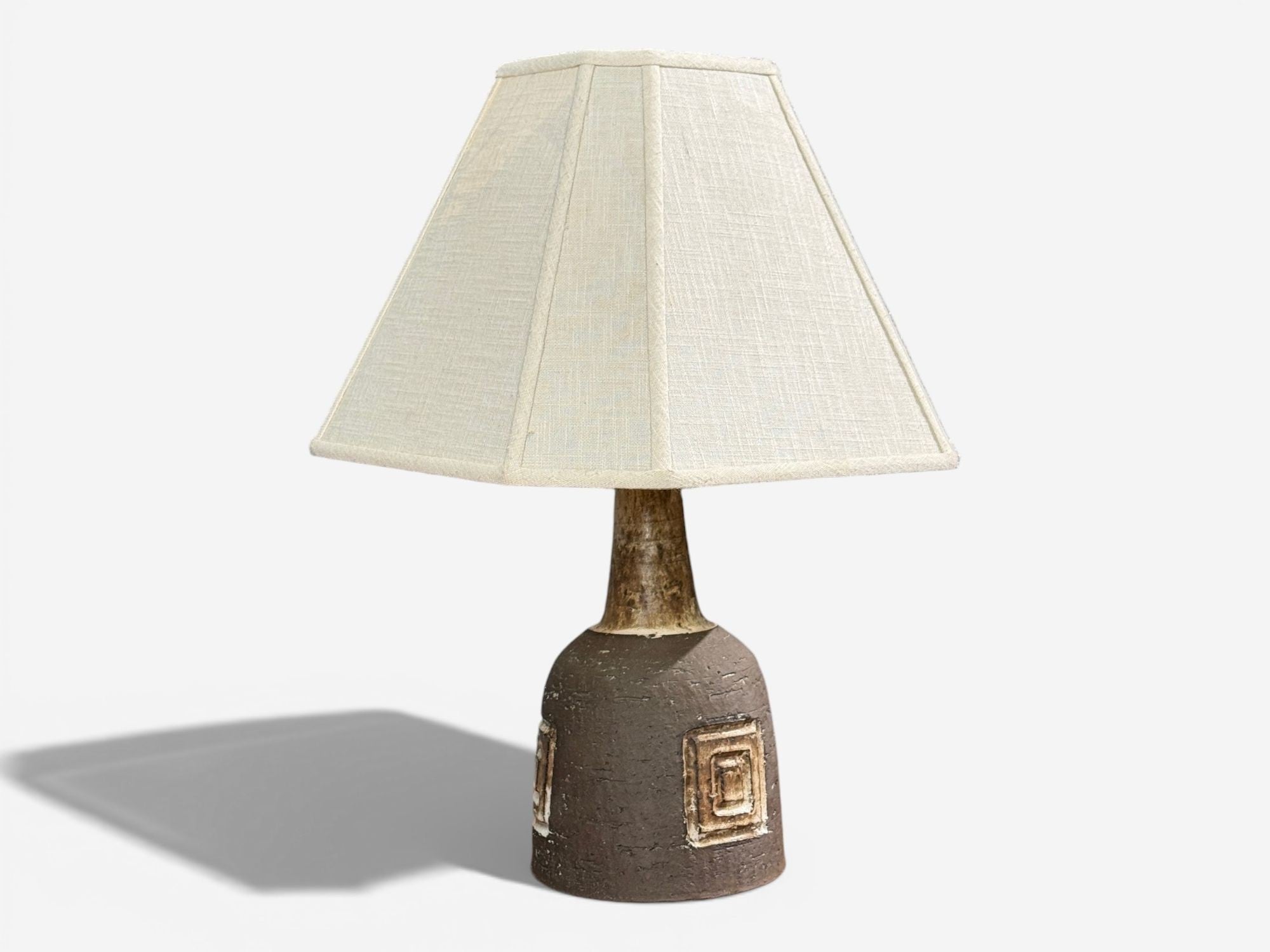 Fridtjof Sejersen, Table Lamp, Brown Ceramic, Denmark, 1960s