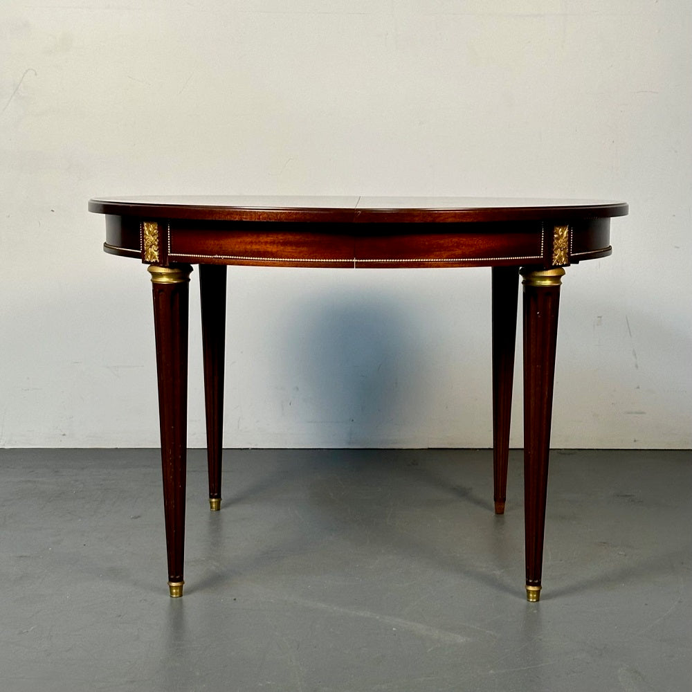 Louis XVI Style Bronze Mounted Center or Dining Table, Plum Pudding Veneer