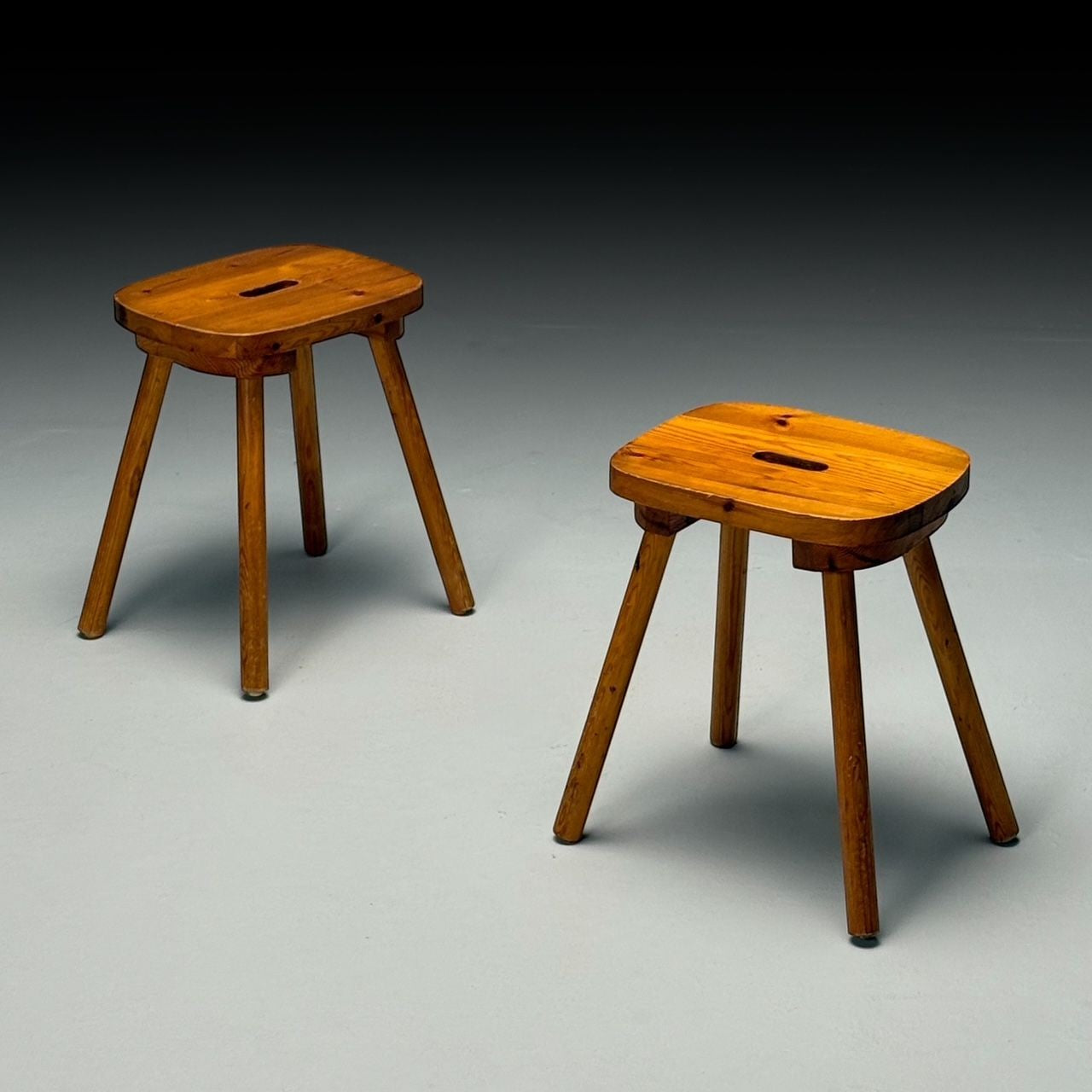 Swedish Mid-Century Modern, Occasional Stools, Pine, Sweden, 1970s