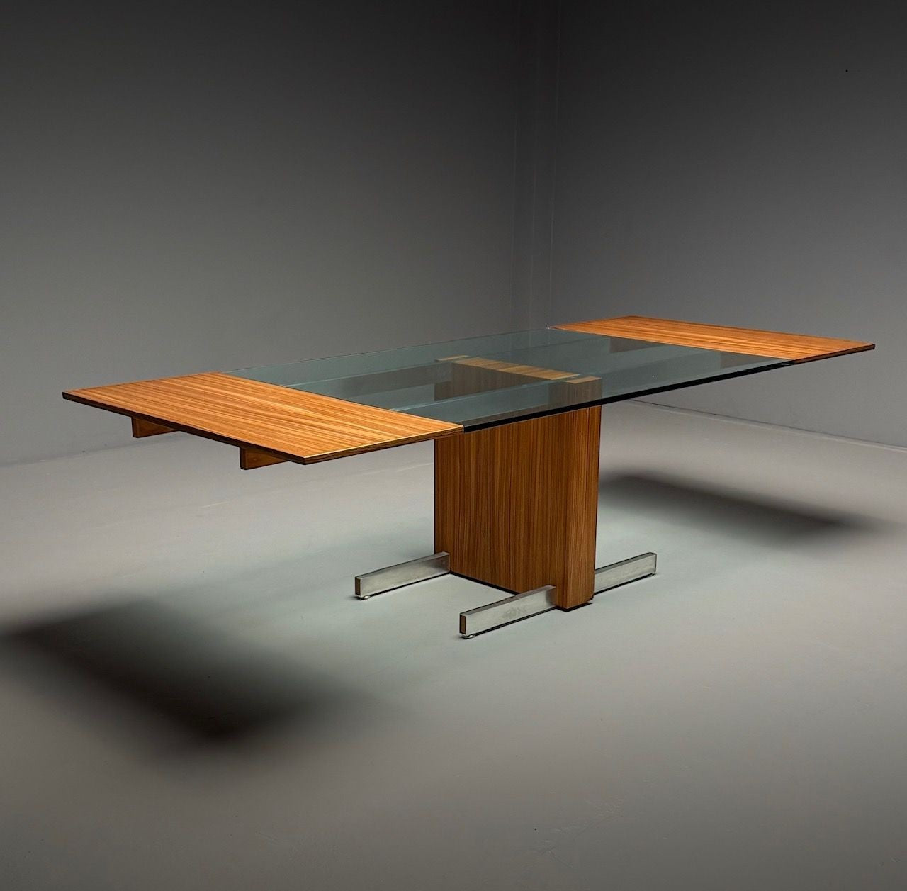 Vladimir Kagan, Mid-Century Modern, Dining Table, Zebrawood, Glass, USA, 1967
