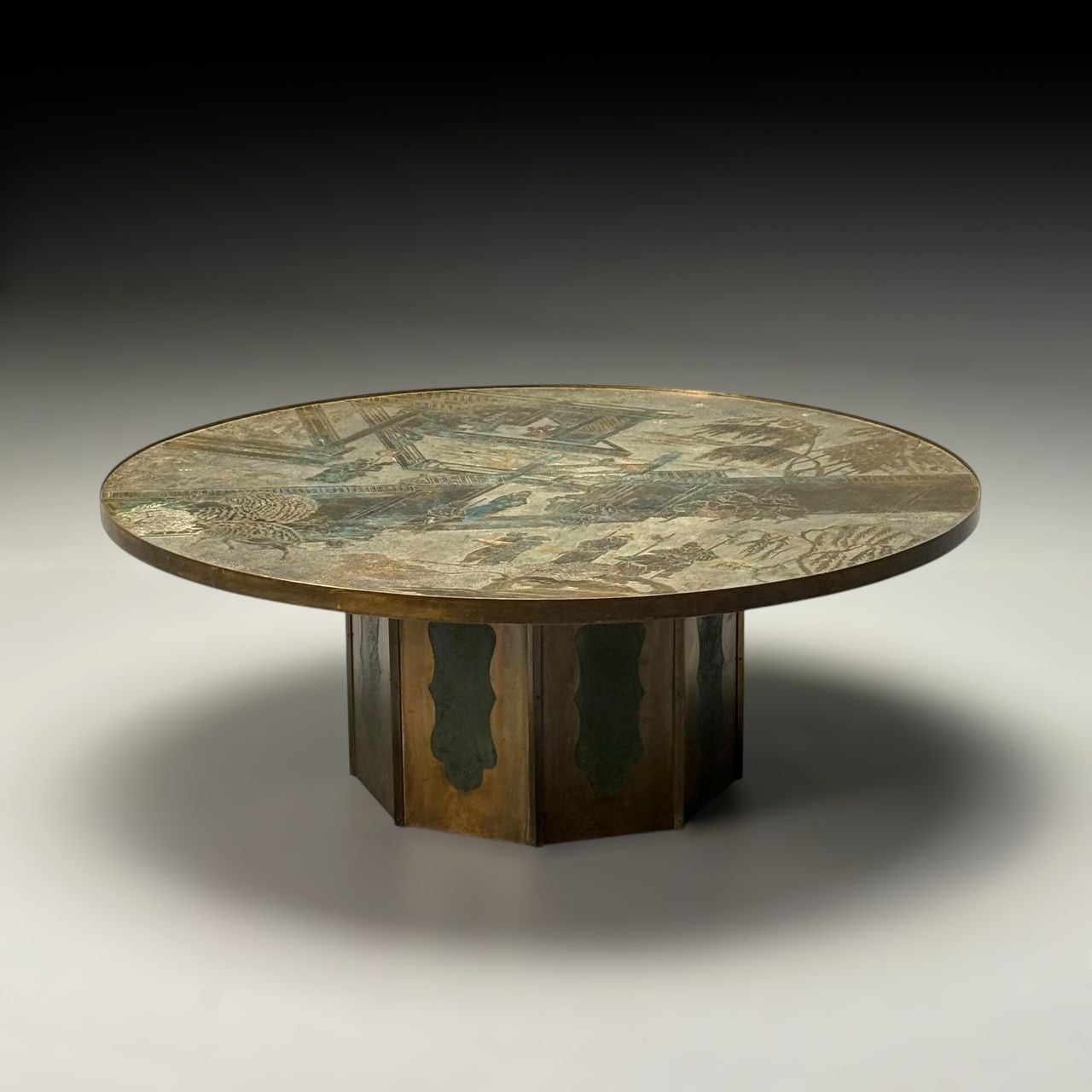 Philip and Kelvin Laverne, Mid-Century Modern, Chan Coffee Table, Bronze, 1960s