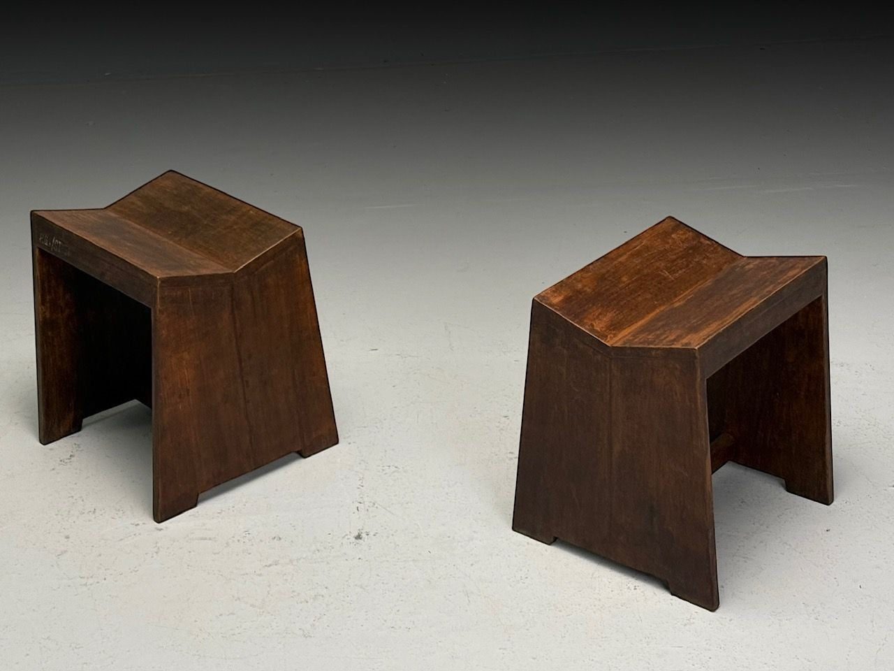 Pierre Jeanneret, French Mid-Century Modern, Sewing Stools, Chandigarh, 1960s