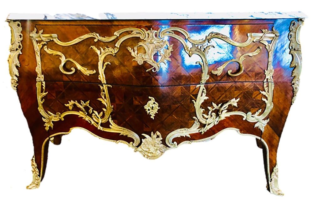 Pair 19th Century King and Queen Compatible Marble-Top Commodes or Chest