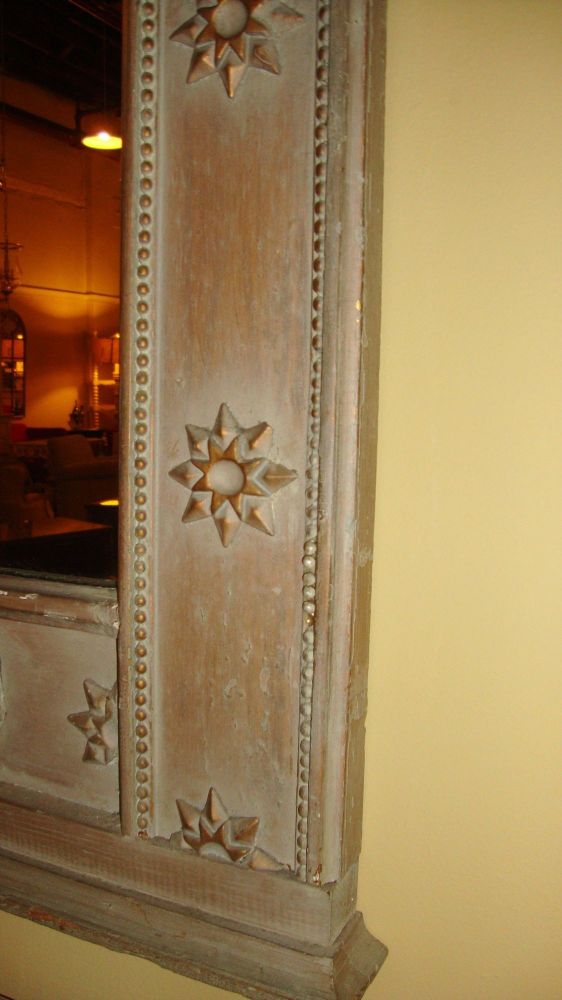 Swedish Style Wall Console Mirror Depicting a Cherub