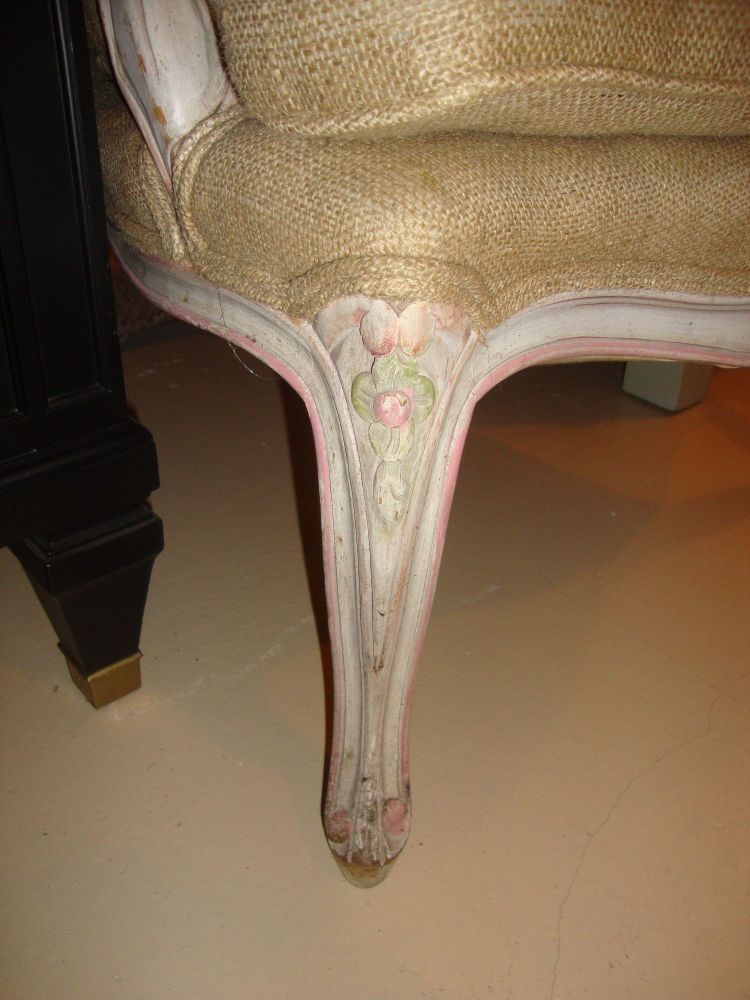 Louis XVI Style Paint Decorated Bergère Armchair
