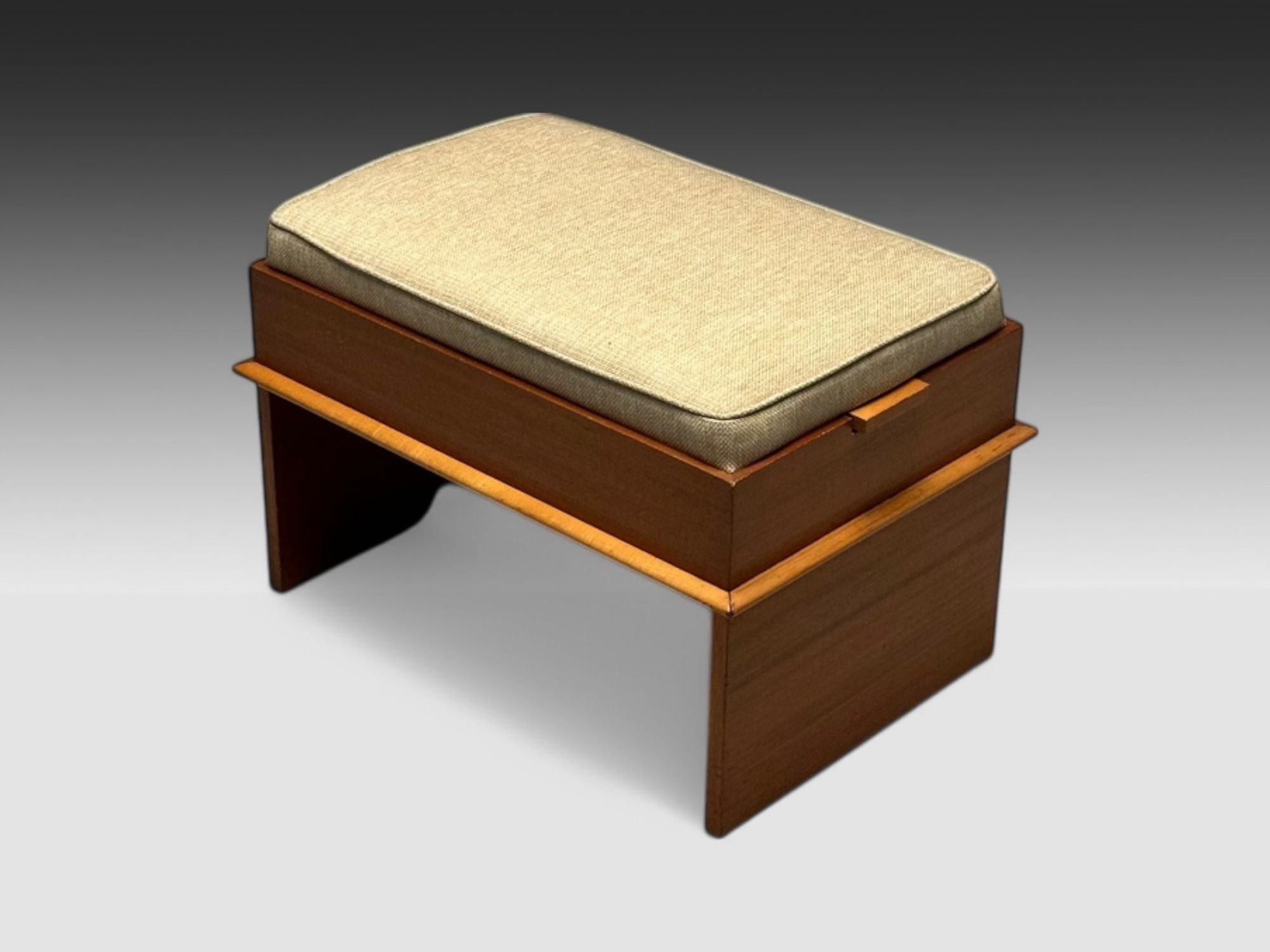 Paul Frankl, John Stuart, Mahogany, Maple, Rare Station Wagon Ottoman, 1950s