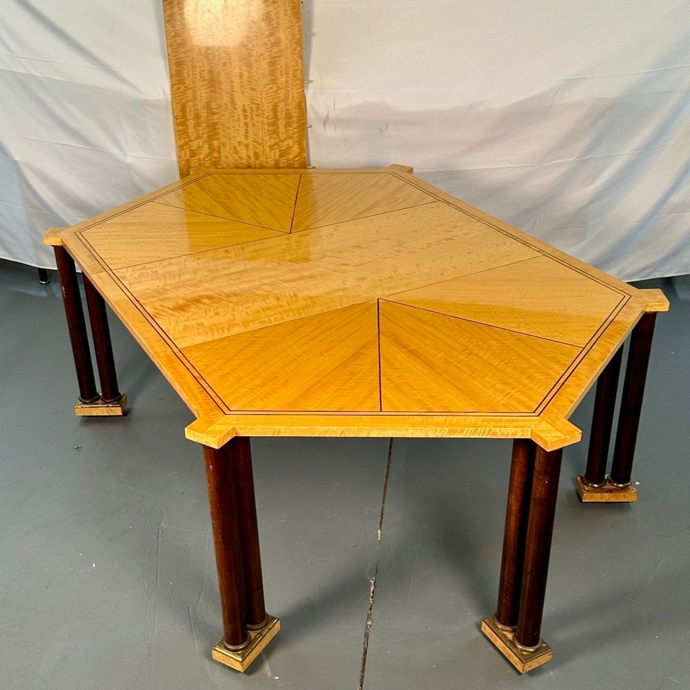 Mid-Century Modern Vladimir Kagan Dining Table, Provenance, Labeled, Two Leaves
