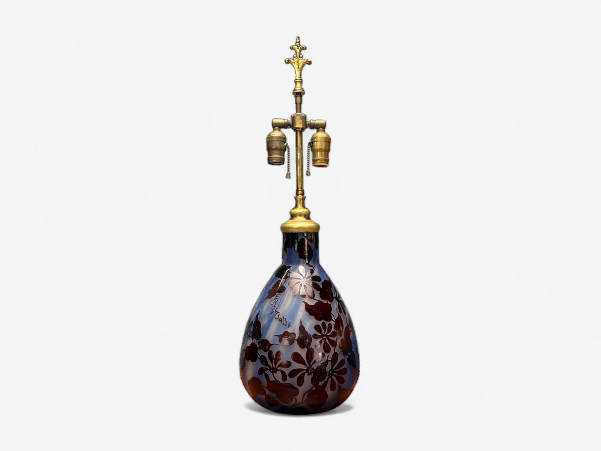 Emile Gallé, Art Nouveau, Glass, Table Lamp, France, 1920s