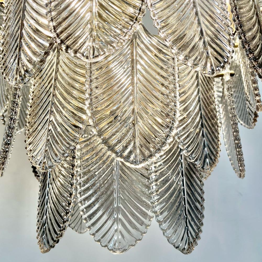 Eicholtz, Modern, Art Deco Style, Chandelier, Brass, Smoked Glass, 2010s