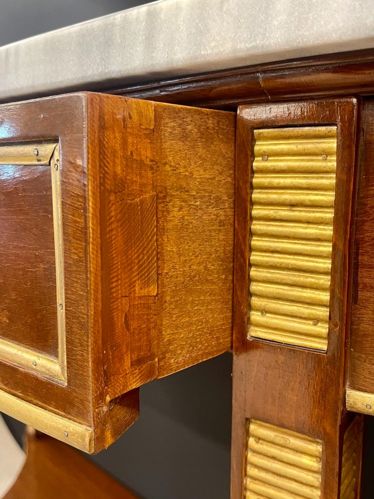 Pair of Russian Neoclassical Consoles / Sofa Table or Sideboard, Demilune