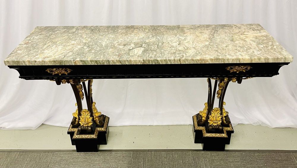 Neoclassical Style Console Table, Refinished, Bronze, Celebrity Provenance