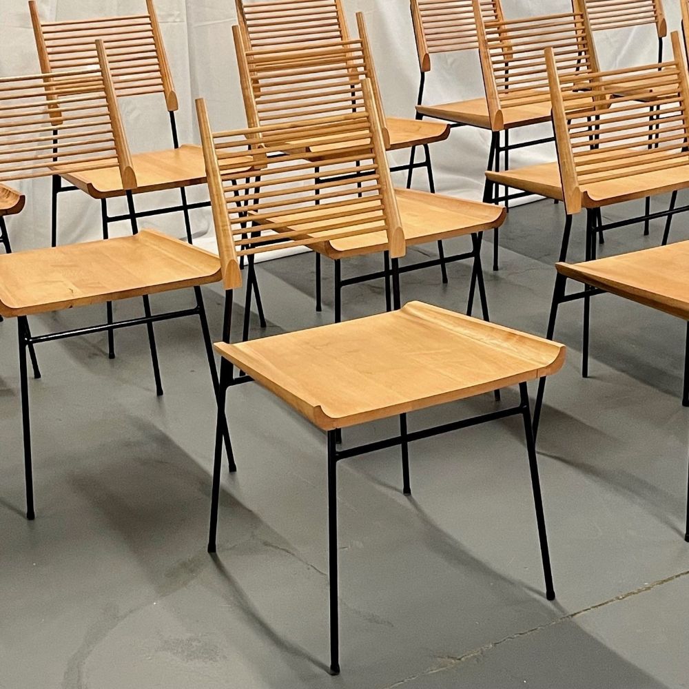 Set of 12 Mid-Century Modern Paul McCobb Side / Dining Chairs, 'Shovel' Chairs