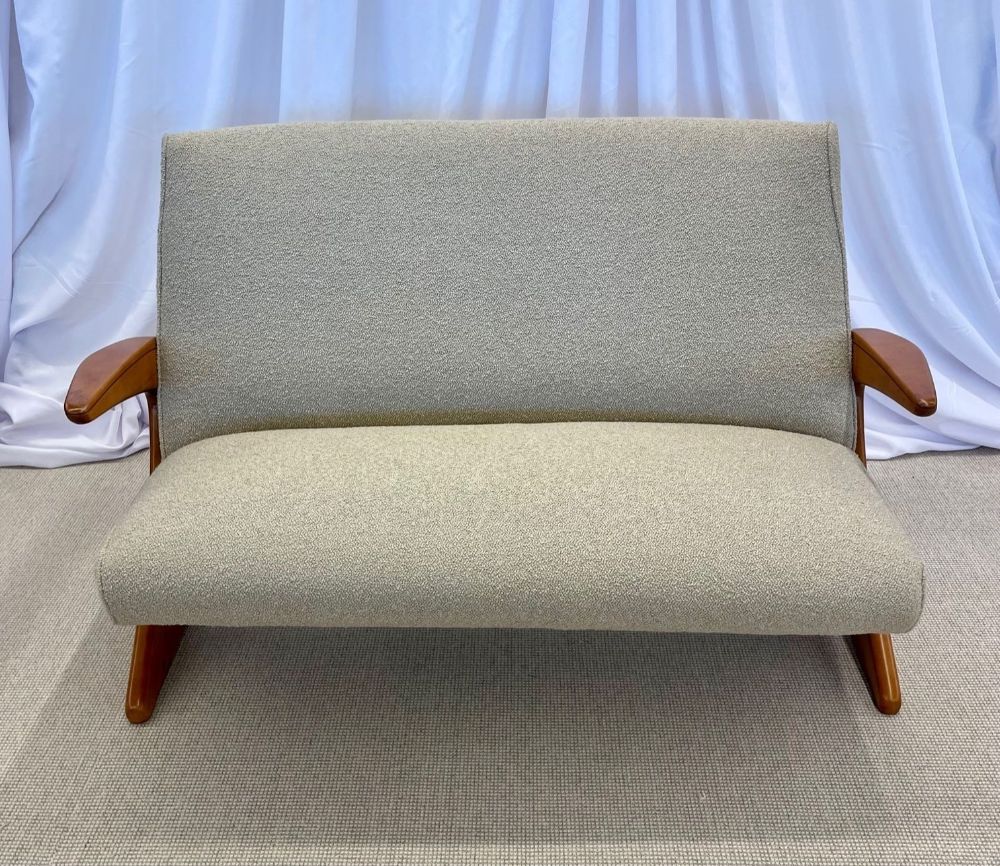 Mid-Century Modern Z Sofa / Settee by Bengt Ruda, Boucle, Swedish, 1960's