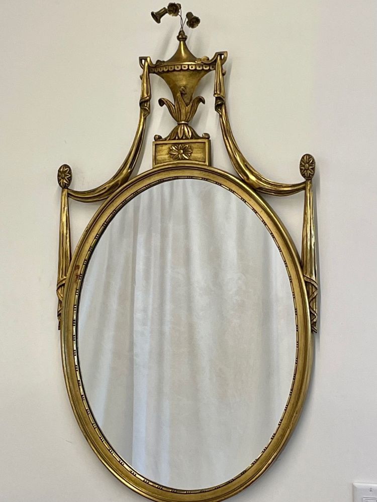 Pair of Adams Style Giltwood Wall Mirrors, Console or Commode Mirrors