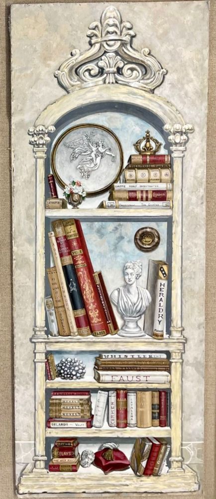 Pair of Oil on Canvas Standing Wall Decoration, Gustavian, Italian Style