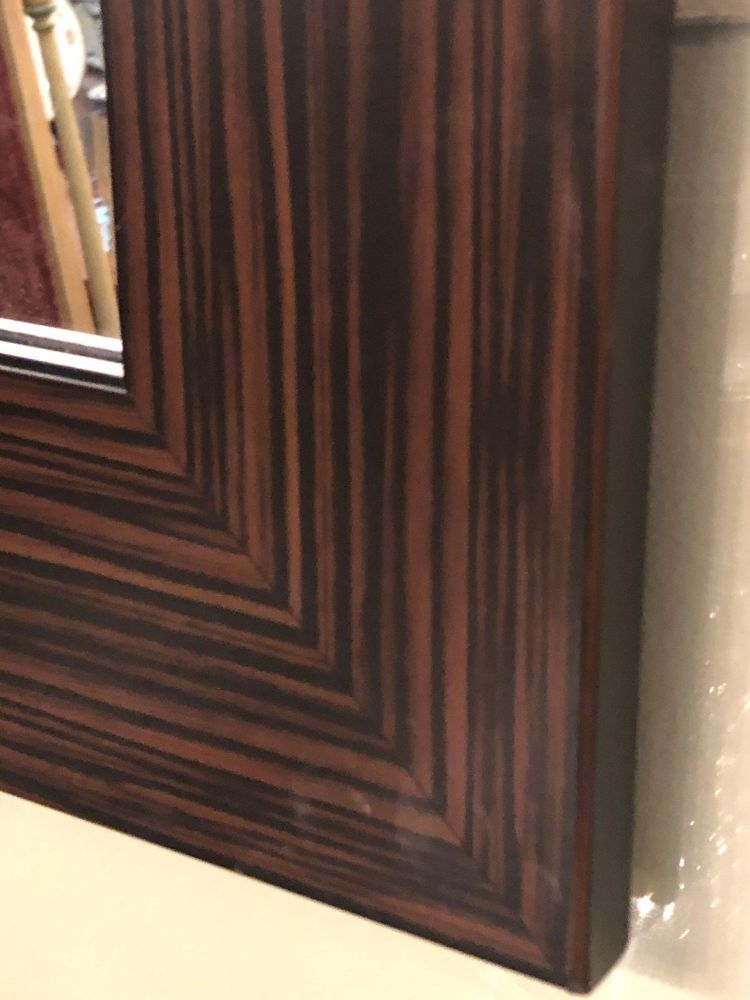 Pair of Art Deco Style Faux Macassar Square Console or Wall Mirrors