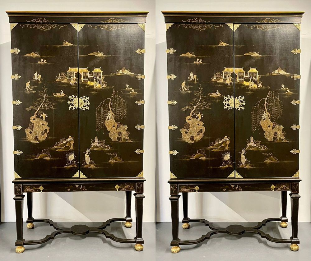 Pair of Chinese Griswold Cabinets, Armoire's, Dessin Fournir, Chinoiserie, Monumental