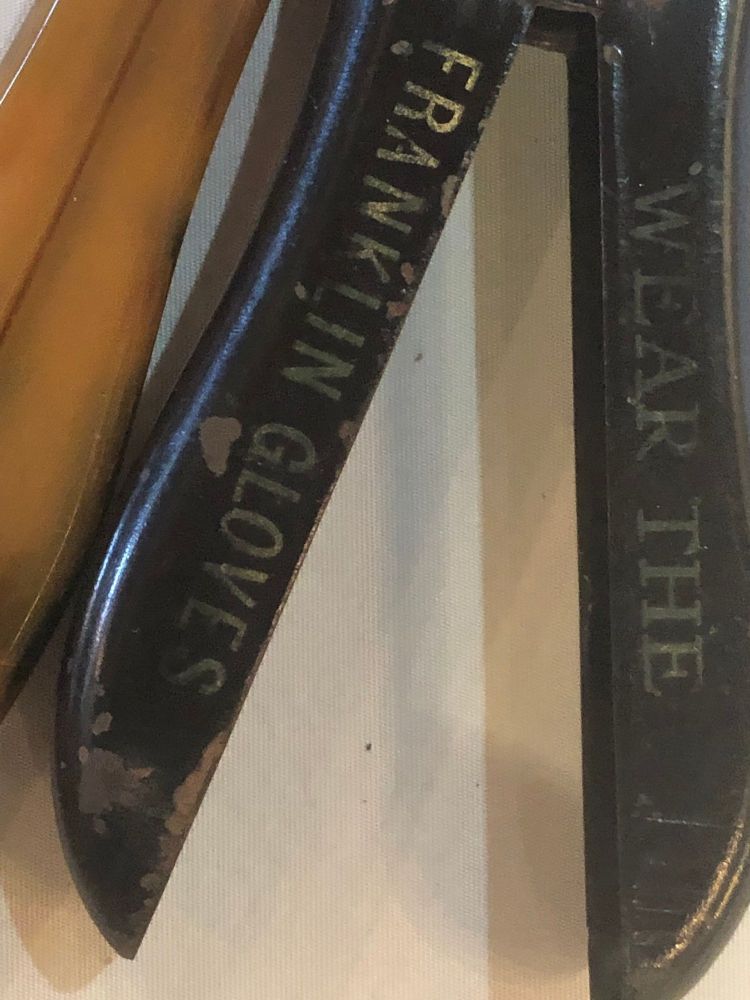 Six Assorted Metal and One Bakelite Antique Glove Stretchers Some Engraved