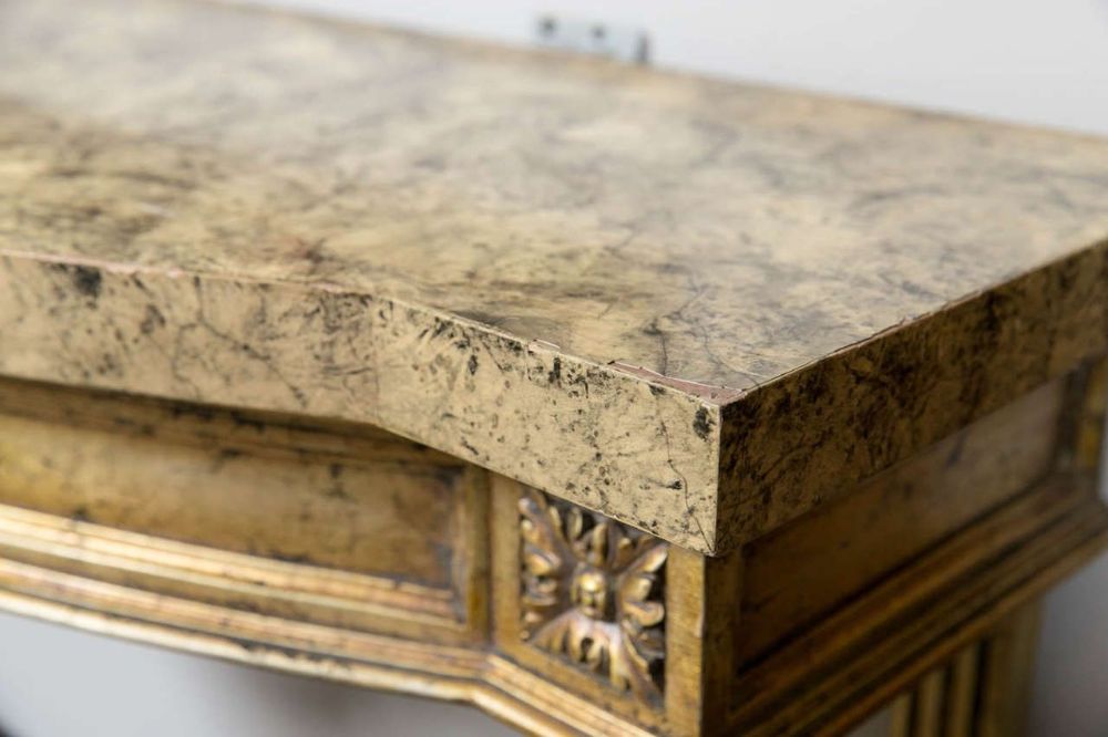 Faux Marble-Top Louis XV Style Console Table Attributed to Maison Jansen