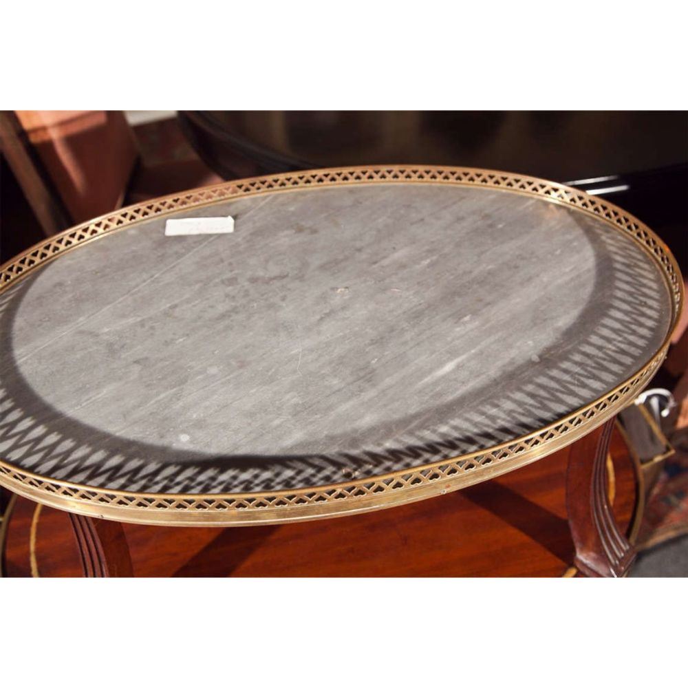 French Two-Tier Mahogany Dessert Stand Manner of Louis XVI