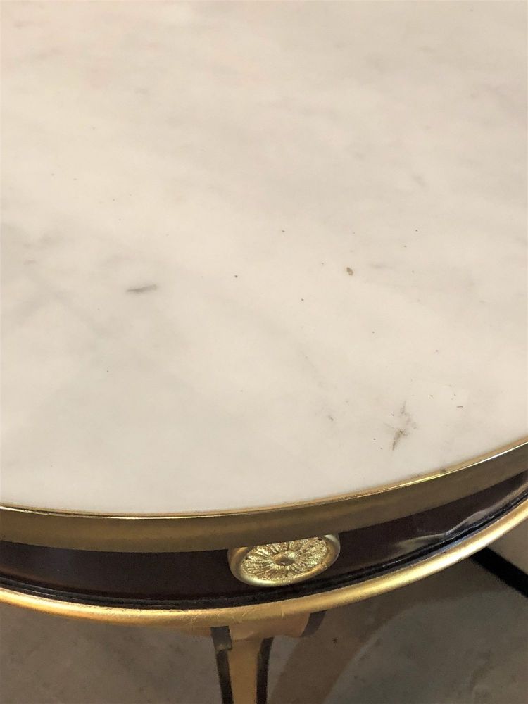 Jansen Style Claw Foot and Bronze Mounted Marble-Top Circular End Side Table