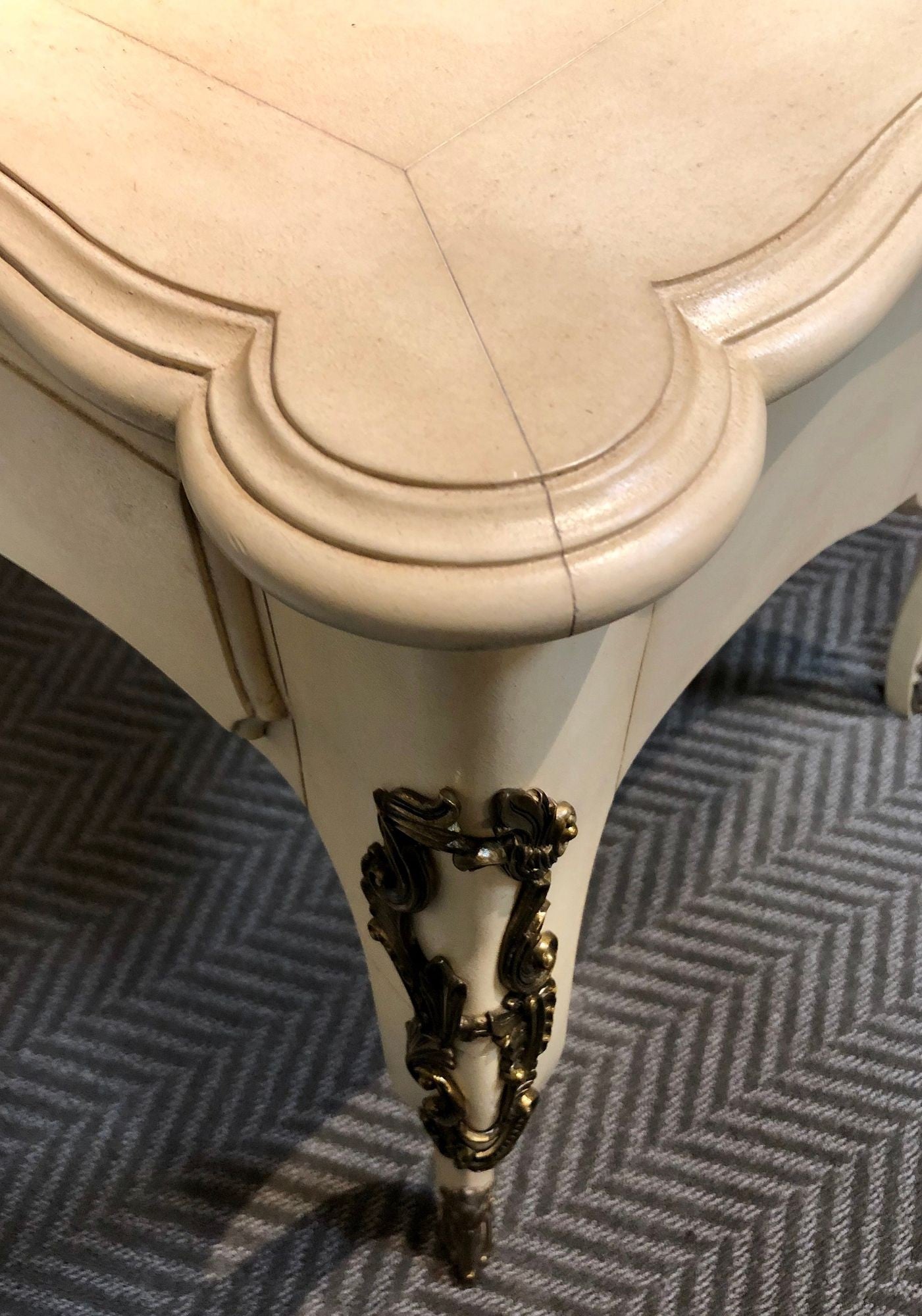 Hollywood Regency Style Parchment Desk Louis XV Style