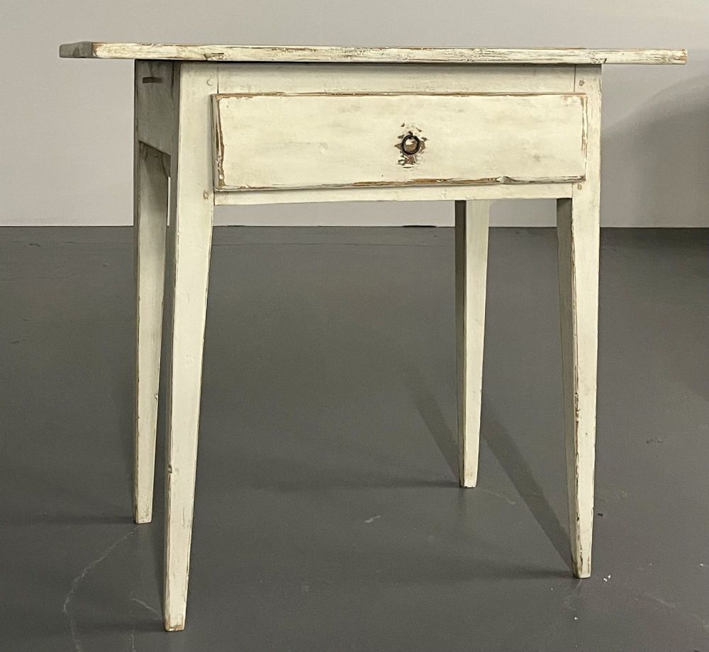 Swedish Gustavian Single Drawer Stand, Table or Nightstand, Paint Decorated