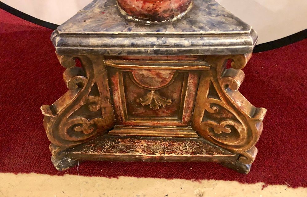 Painted Italian Continental Candle Prick Standing Lamp, 18th-19th Century