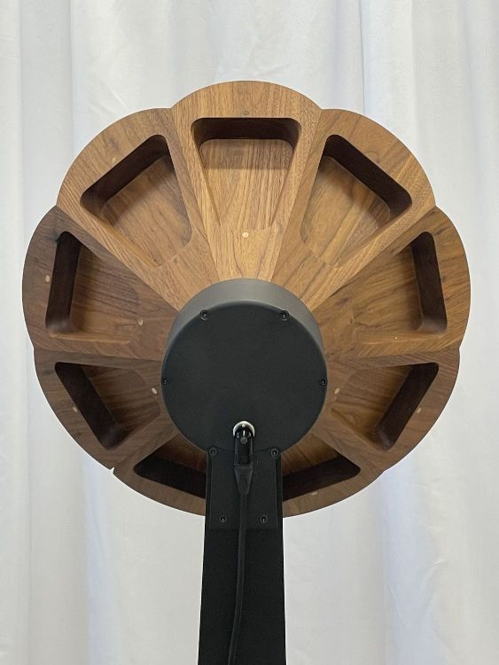 Pair Solid Wood Floor Standing High Fidelity Speakers, Walnut, Ebony, Gold Leaf