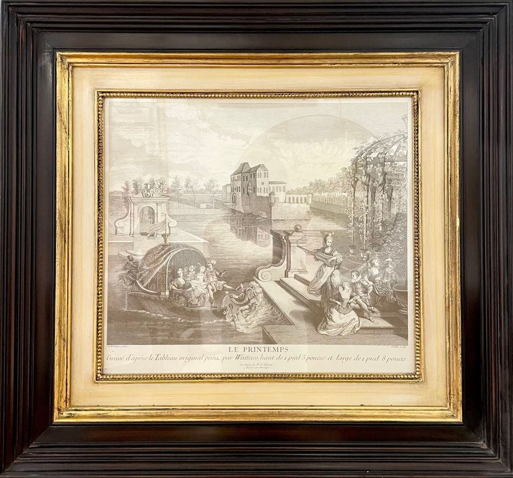 Pair of Prints Finely Framed L'Hiver et Printemps