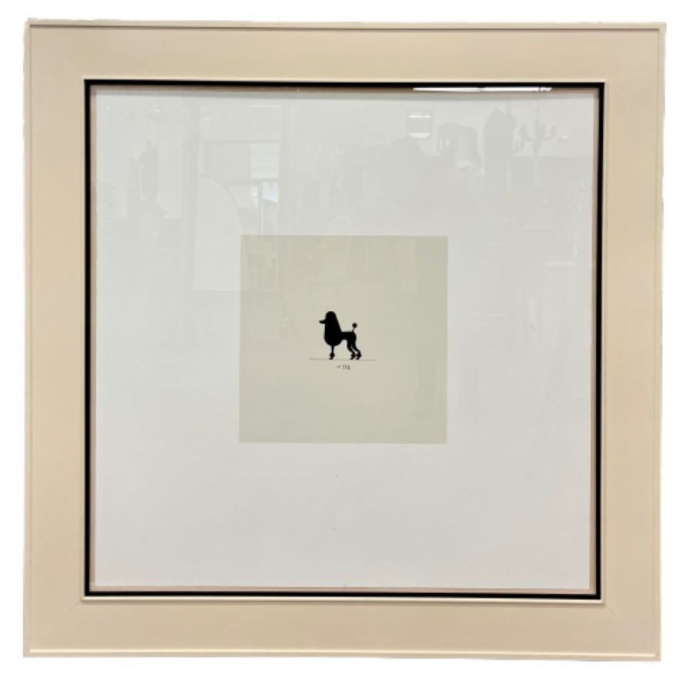 Two Large Poodles Silhouette in Custom Matted Frames