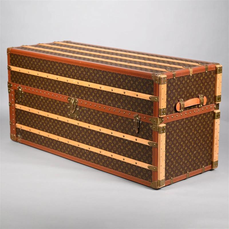 Louis Vuitton, Large Steamer Trunk, Monogram Canvas, Leather, Special Order