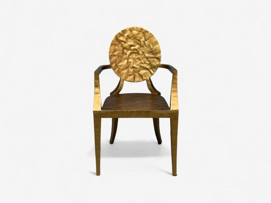 Made Goods, Hammered Gilt Iron, Six Daphne Dining Chairs, Philippines, 21st C.