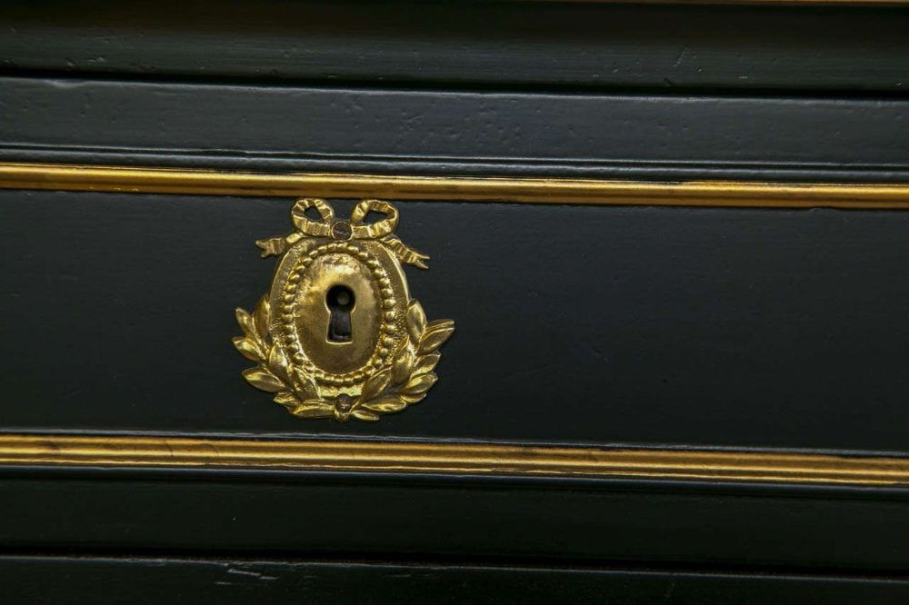 Ebonized Marble-Top Commode by Maison Jansen