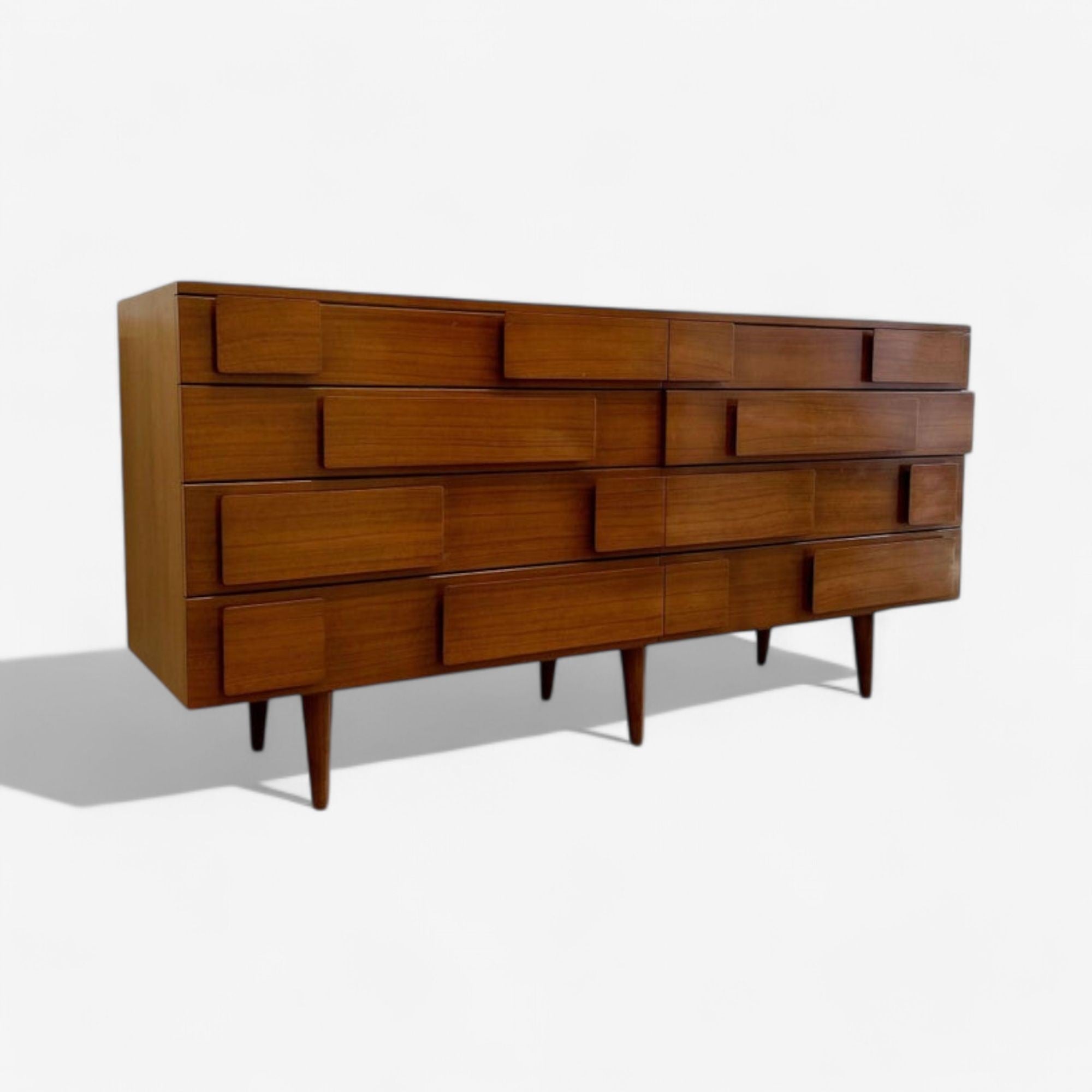 Gio Ponti, Singer & Sons, Italian Mid-Century Modern, Sculptural Dresser, Walnut