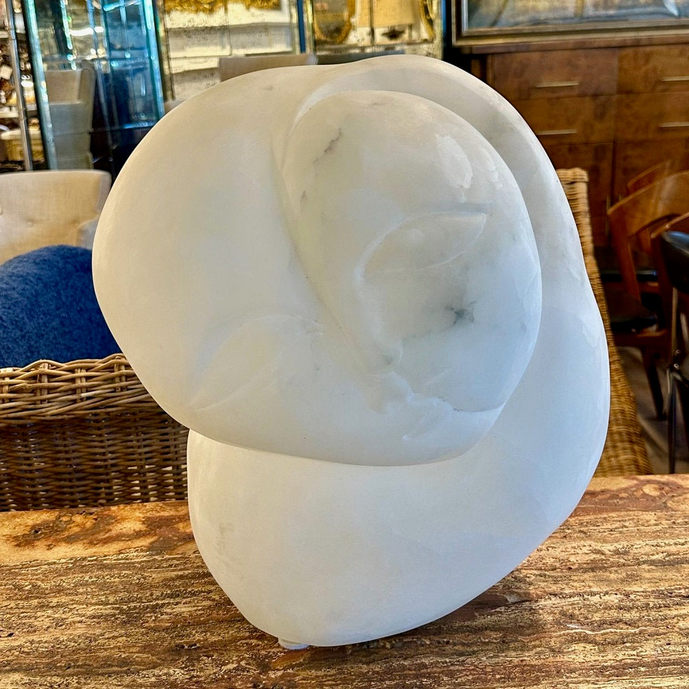 Contemporary Figural Marble Bust Depicting Heart Shaped Face Signed Forma