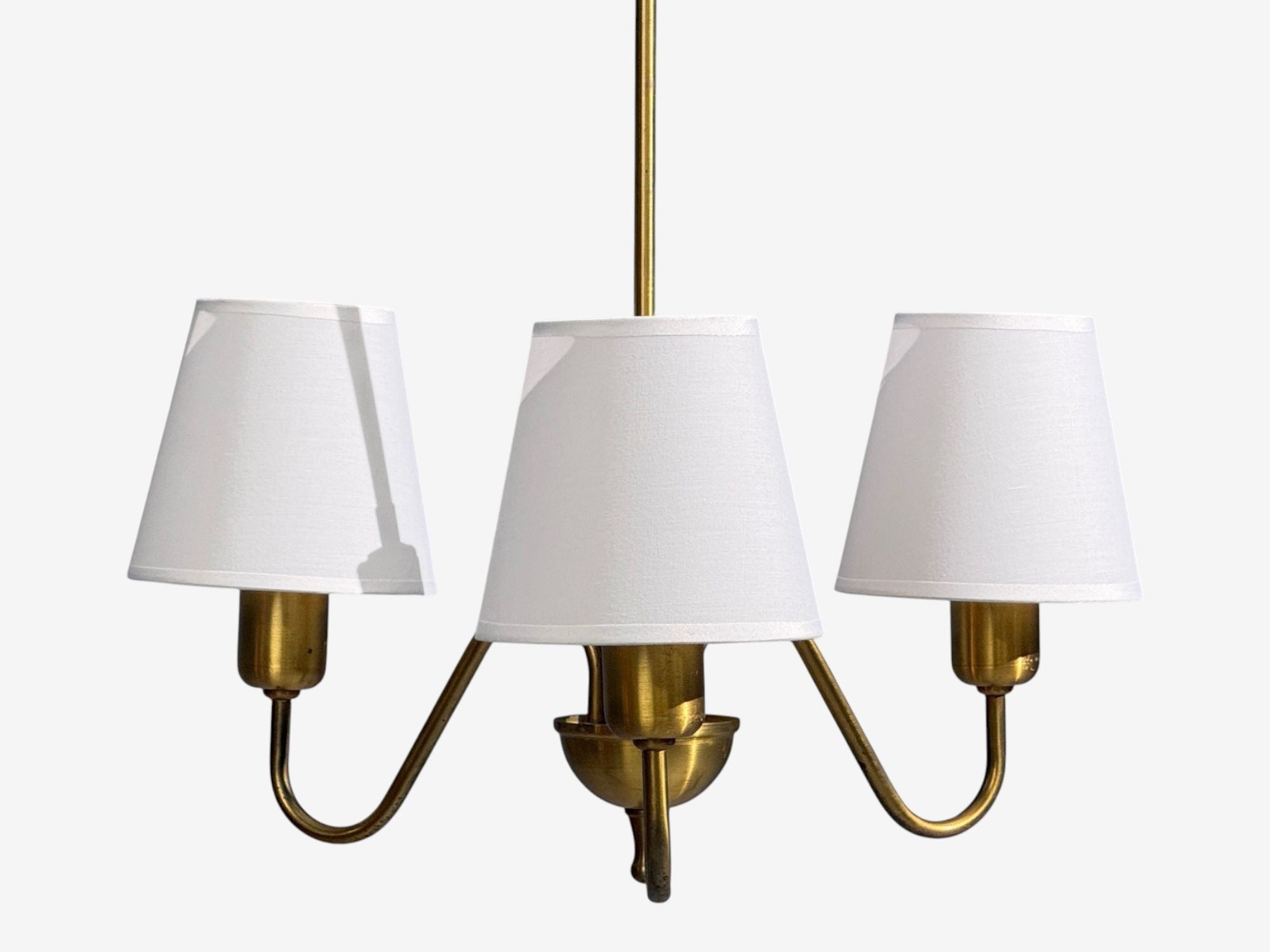 Swedish Modern, Pendant Light, Brass, Wood, Sweden, 1940s