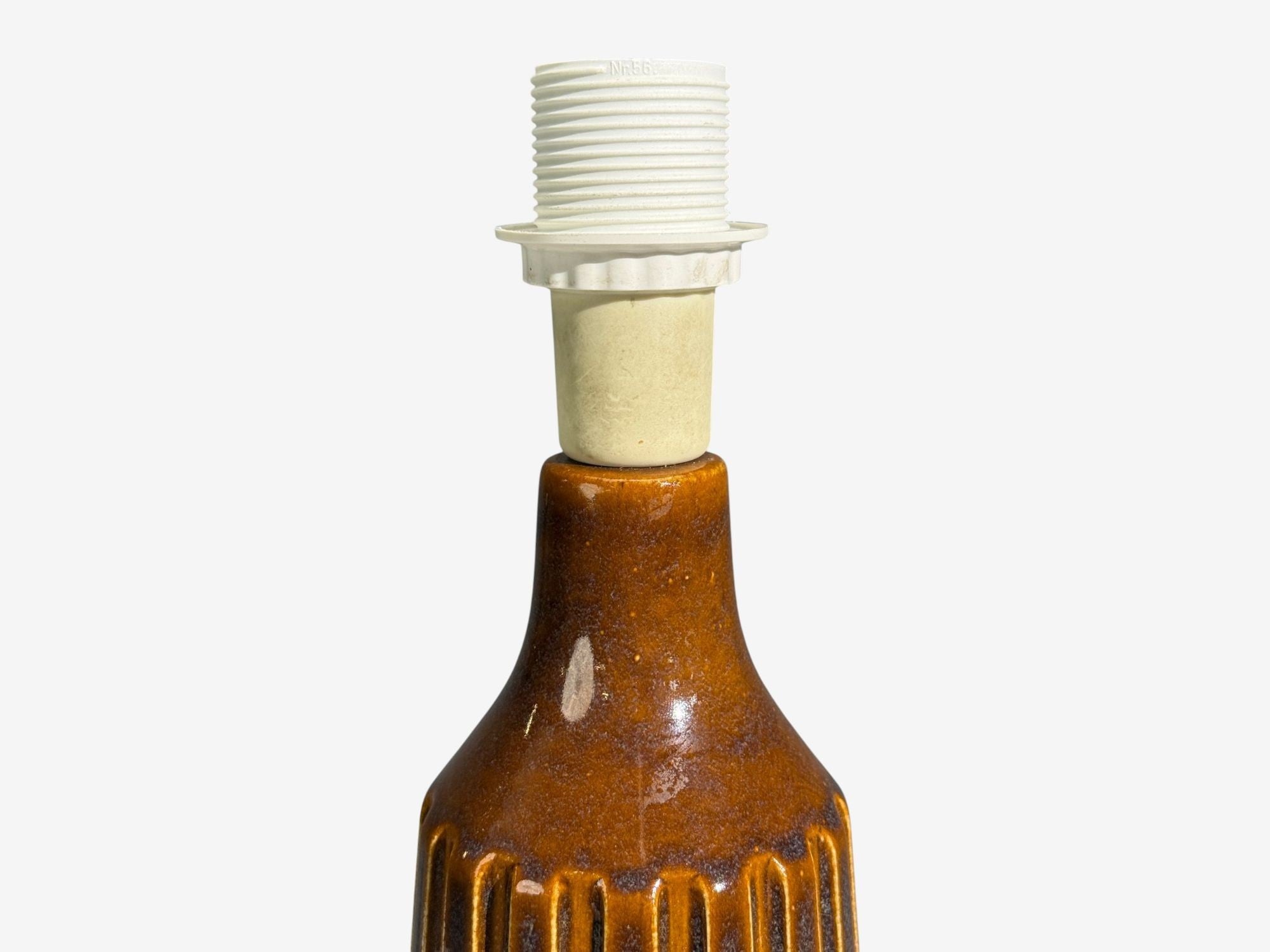 Bruno Karlsson, Large Table Lamp, Brown Stoneware, Sweden, 1960s