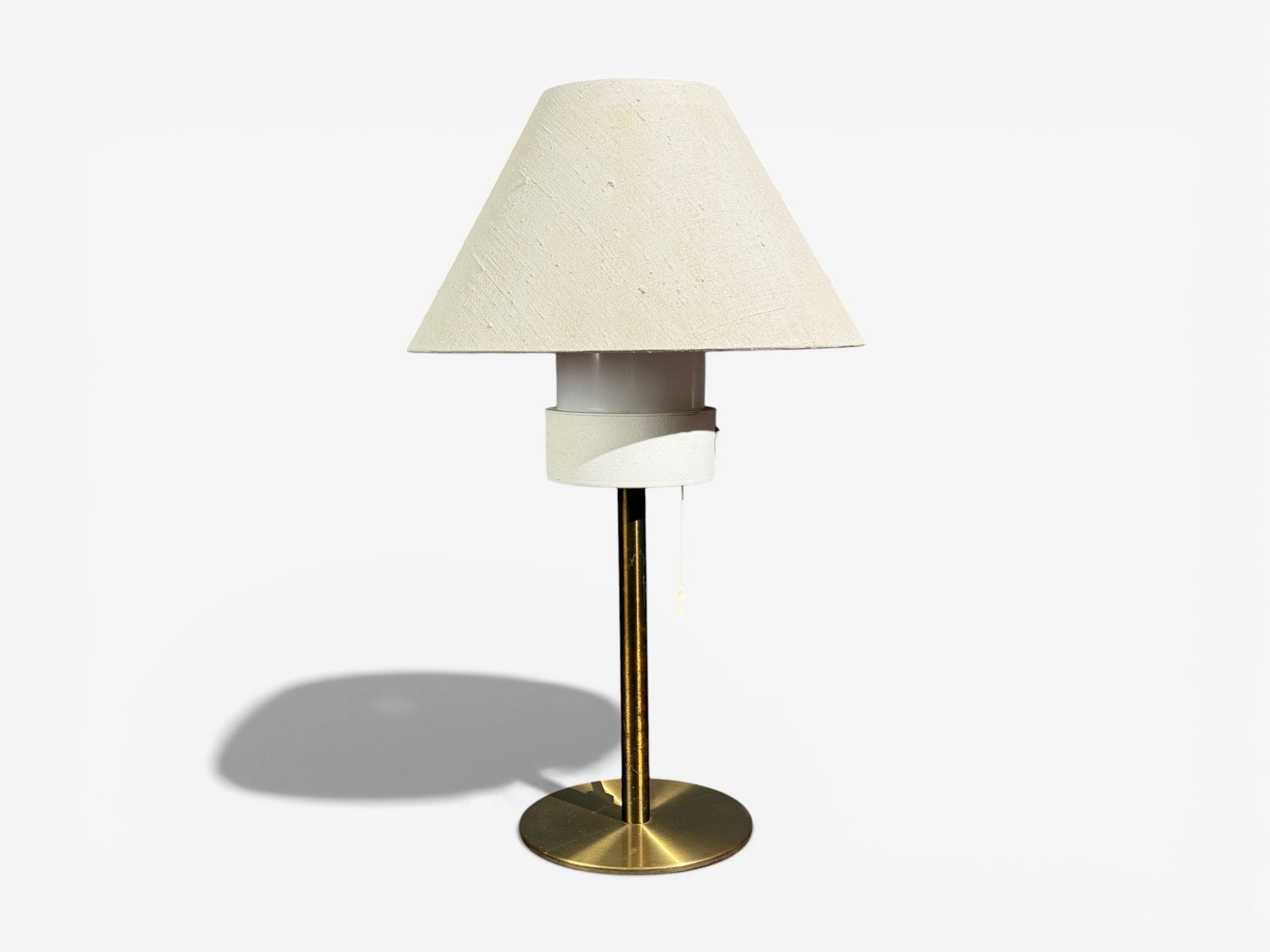 Luxus, Table Lamps, Brass, Fabric, Sweden, 1960s