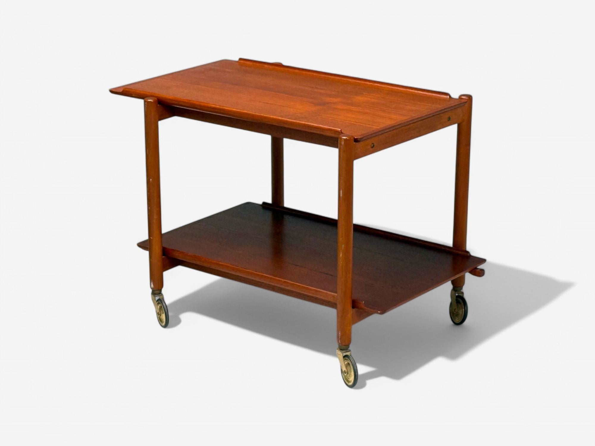 Poul Hundevad, Danish Modern, Teak, Expandable Bar Carts, Denmark, 1950s
