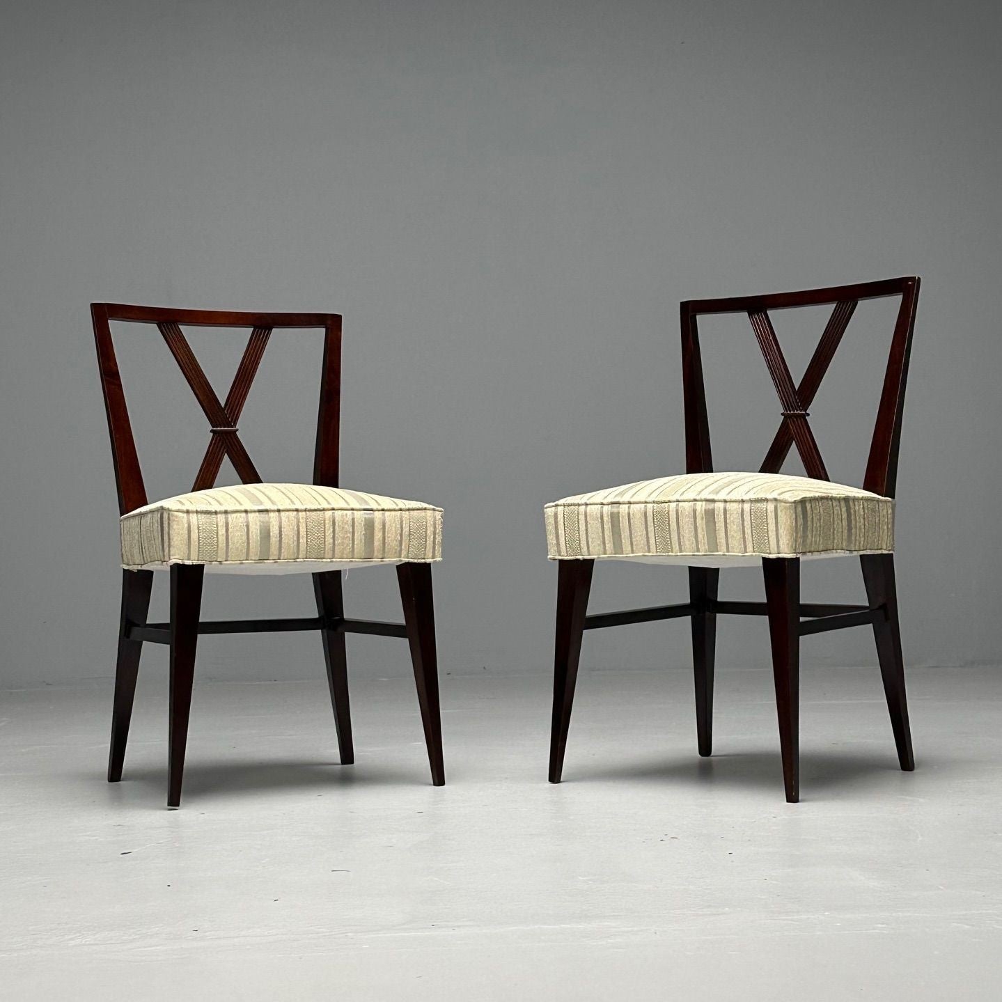 Tommi Parzinger Attrib., Mid-Century Modern, Twelve Dining Chairs, 1960s