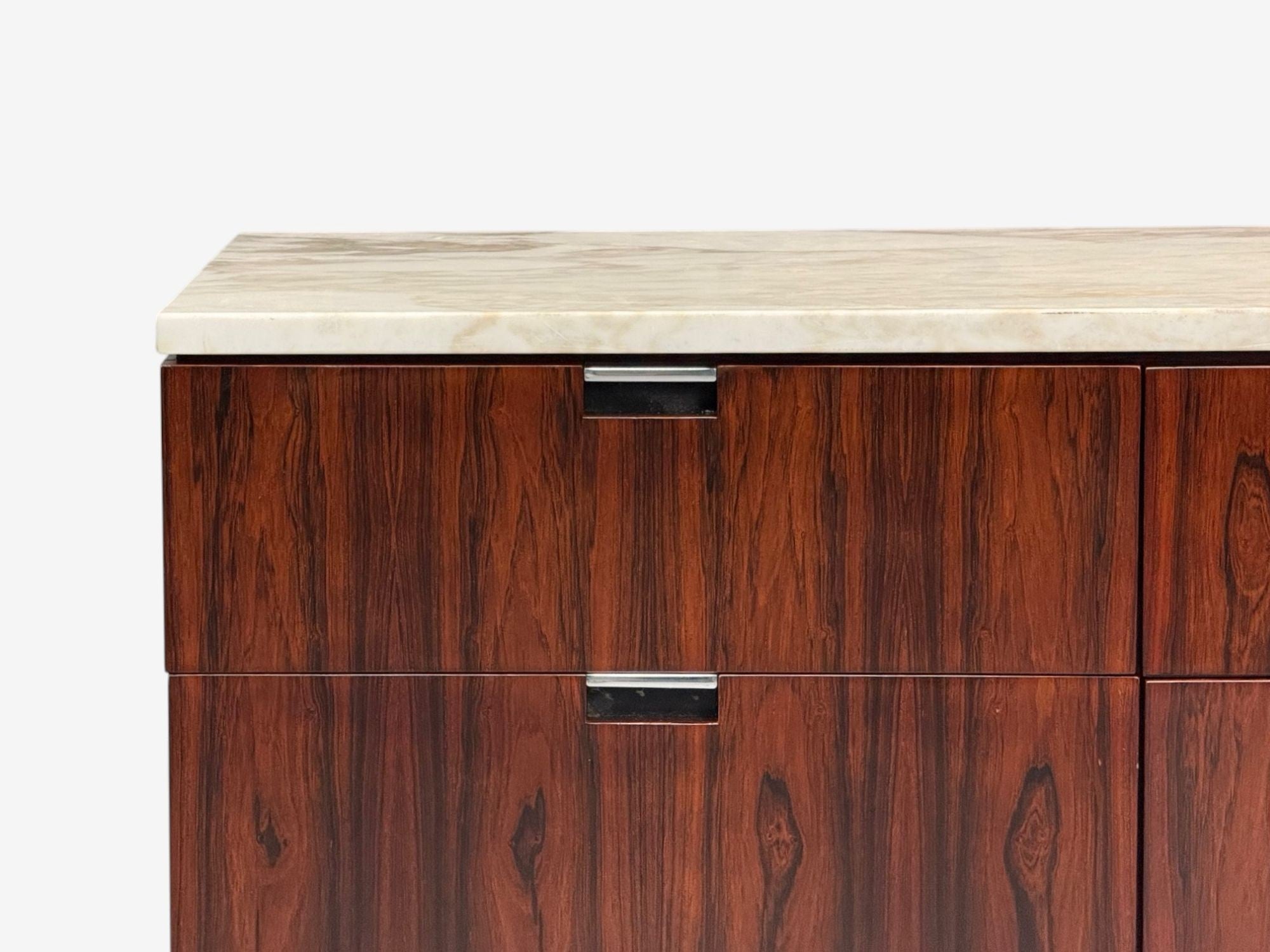 Florence Knoll, Rosewood, Chrome, Marble, Sideboard, USA, 1960s