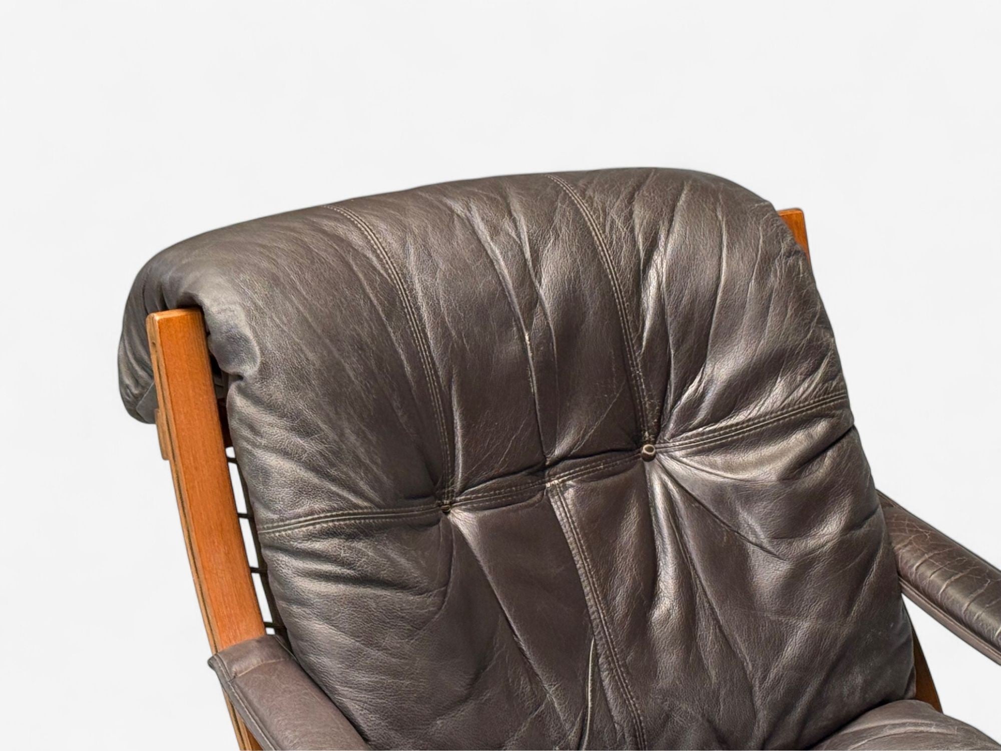 Ingmar Relling, Westnofa, Brown Leather, Bentwood, Lounge Chair, Norway, 1960s